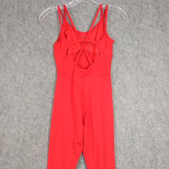 Love Soft Jumpsuit Womens Sz XS Red Yoga Athletic Move Stretch Poly Spandex Flaw - Picture 8 of 13